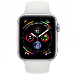 Apple Watch Series 4 GPS+Cellular 44mm Aluminio Plata con Correa Deportiva Blanca