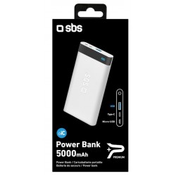 Batería Powerbank 5000 mAh SBS Premium Blanca