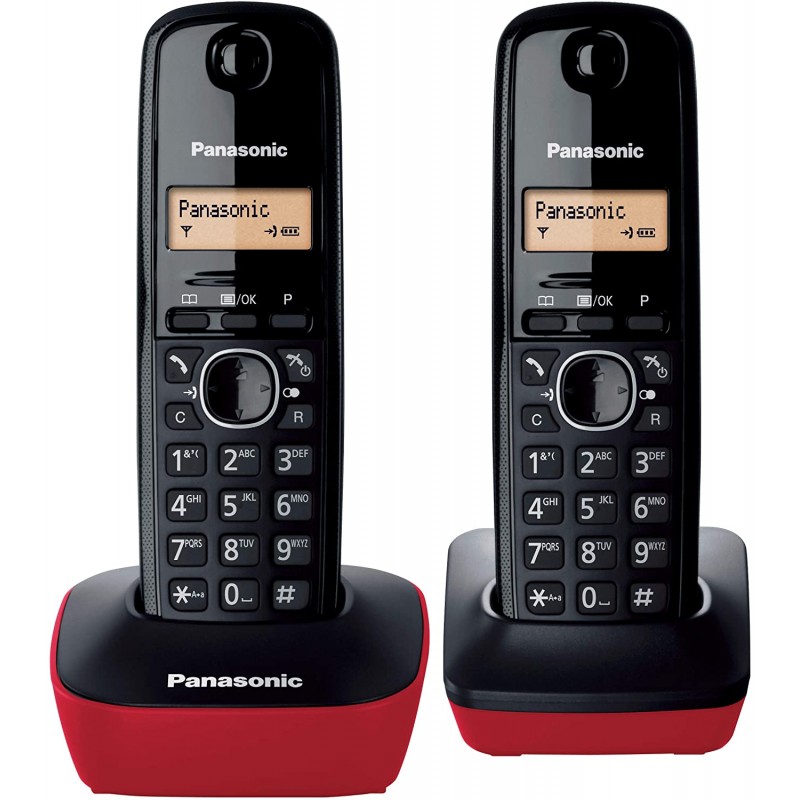 Teléfono Inalámbrico Panasonic KX-TG1612SPR Duo Negro/Rojo