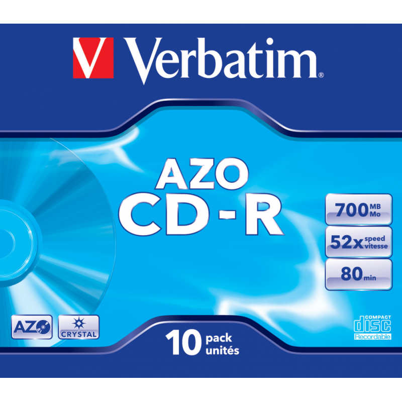 CD-R 700MB 10 Unidades Verbatim AZO