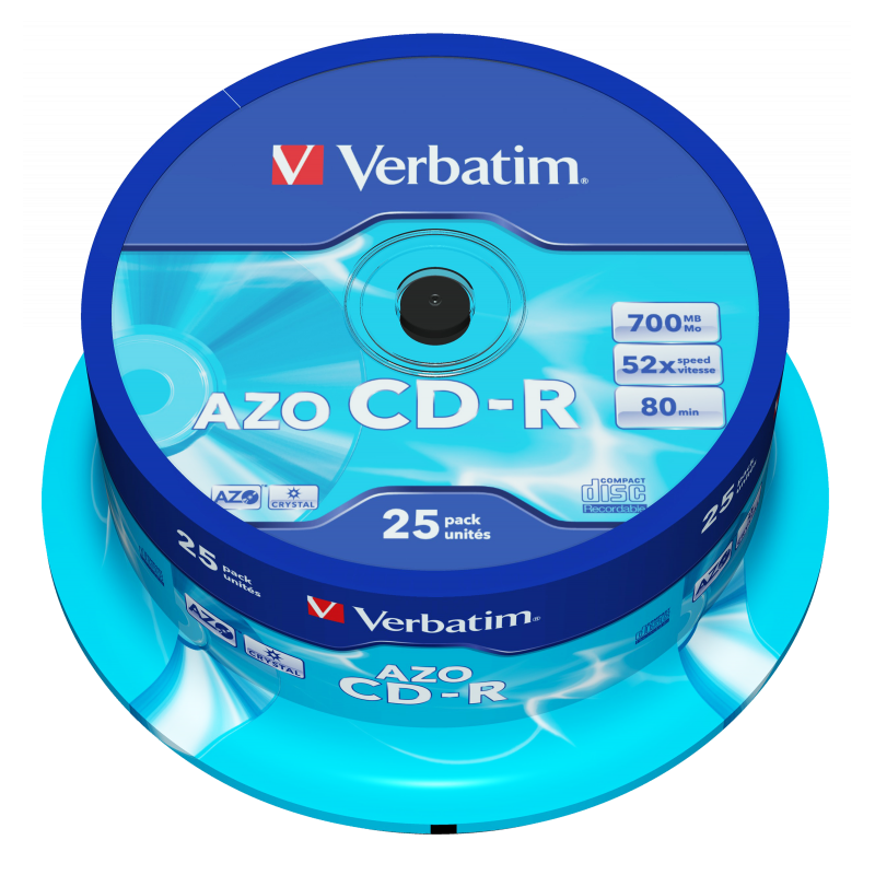 CD-R AZO Tarrina 25 Unidades Verbatim