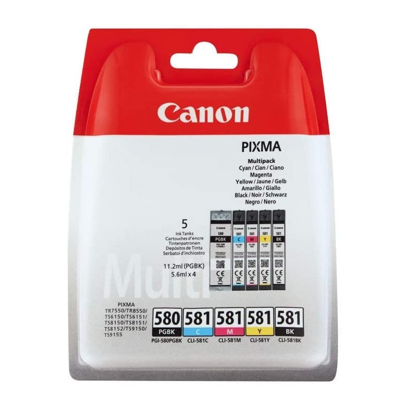 Tinta Canon 580+581 Multipack PGI-580PGBK/CLI-581CMYBK