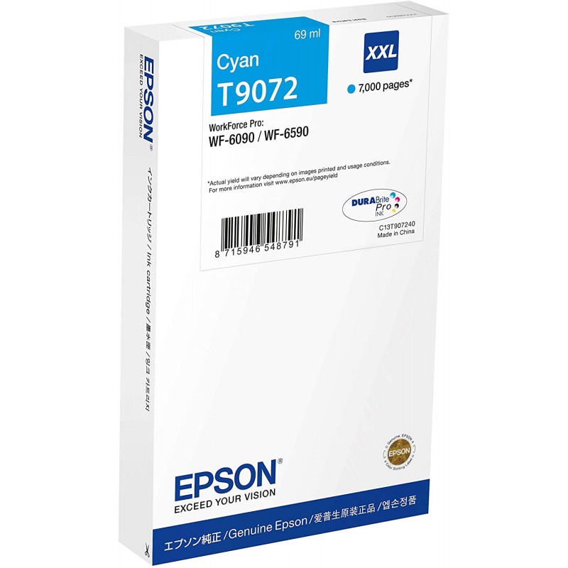 Tinta Epson T9072 XXL Cian