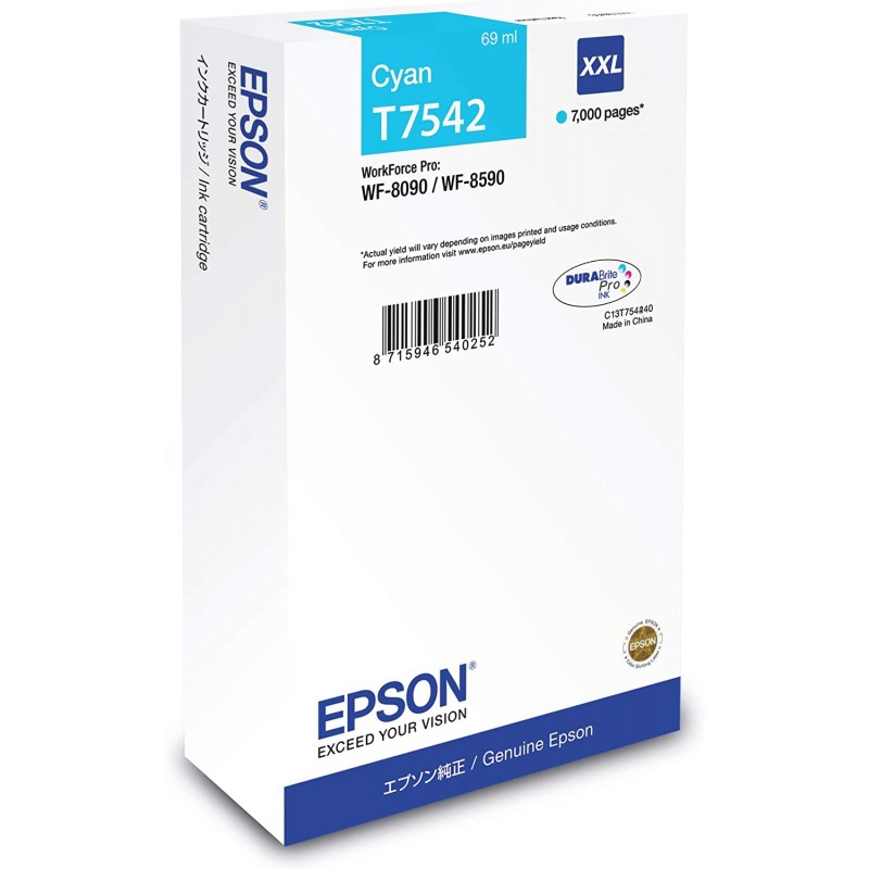 Tinta Epson T7542 XXL Cian