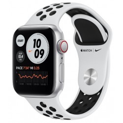 Apple Watch SE Nike GPS + Cellular 40mm Aluminio en Plata con Correa Nike Sport Platino Puro/Negra