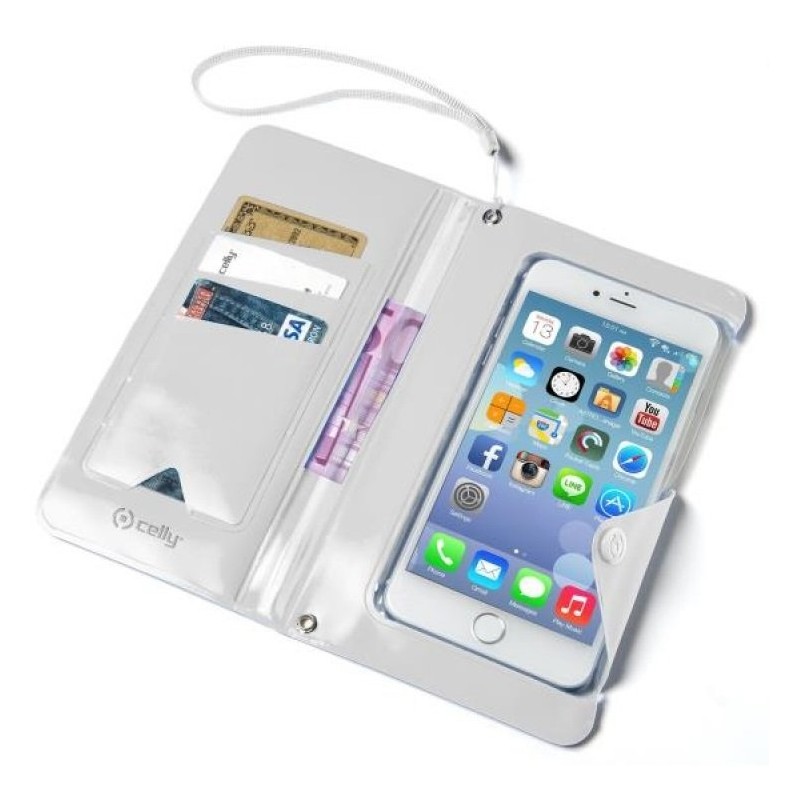 Funda para Smartphone Cartera Celly Blanca