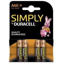 Pila AAA Duracell Simply 4 Unidades