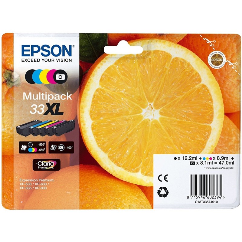 Tinta Epson 33XL Pack de los 5 Colores T3357