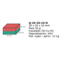 Bloque magnetico 20 x 20 x...