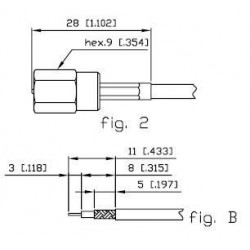 Conector FME macho RG174 Alfar