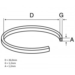 Correa goma 26 x 1,2 x 1,2