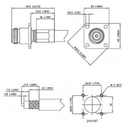 Base N cuadrada crimp RG213...