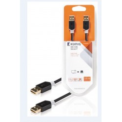 Cable USB 2.0 A-A 3m...
