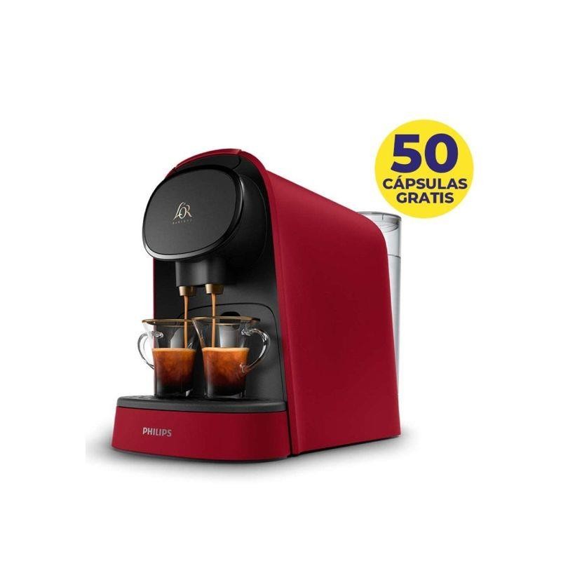 CAFETERA CAPSULAS 1 A 2 TAZAS 1450W CON 50 CAPSULAS DE REGALO ROJO PHILIPS