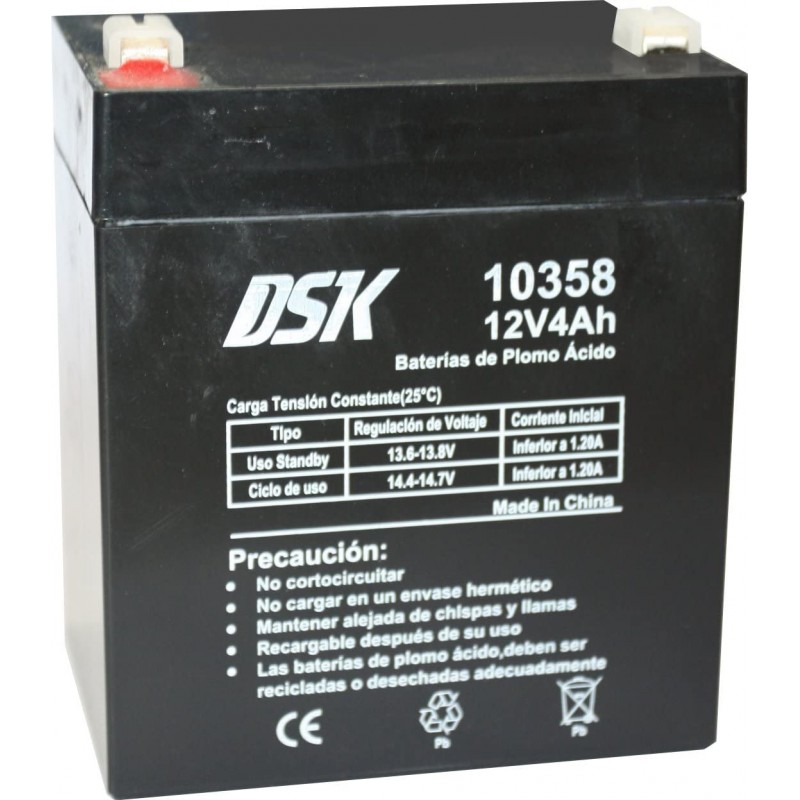 Batería de Plomo Ácido 12v 4Ah DSK 10358 Negra