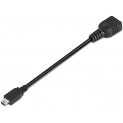 Cable USB 2.0 OTG Mini USB-B Macho a USB-A Hembra de 15 cms Aisens