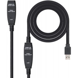 Cable USB-A 3.0 Macho a USB-A 3.0 Hembra de 10 metros Nanocable Prolongador con Amplificador