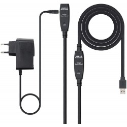 Cable USB-A 3.0 Macho a USB-A 3.0 Hembra de 10 metros Nanocable Prolongador con Amplificador