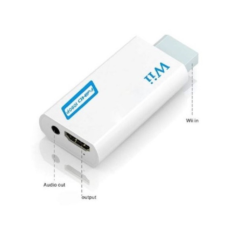 Adaptador de convertidor Wii Hdmi, conector wii a Hdmi salida de vídeo 3,5  mm