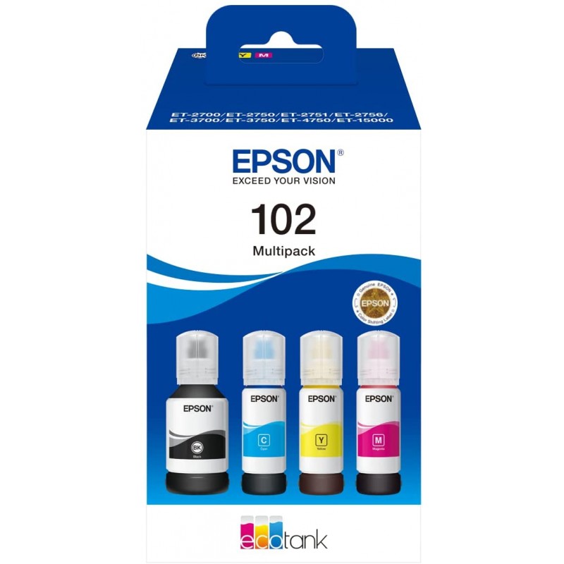 Tinta Epson 102 Pack de los 4 Colores T03R6