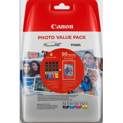 Tinta Canon 551 Valuepack CLI-551BK/C/M/Y