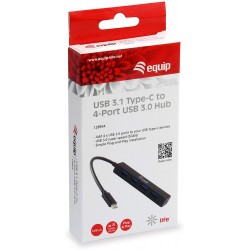 Hub USB-C de 4 Puertos USB 3.0 Equip Life