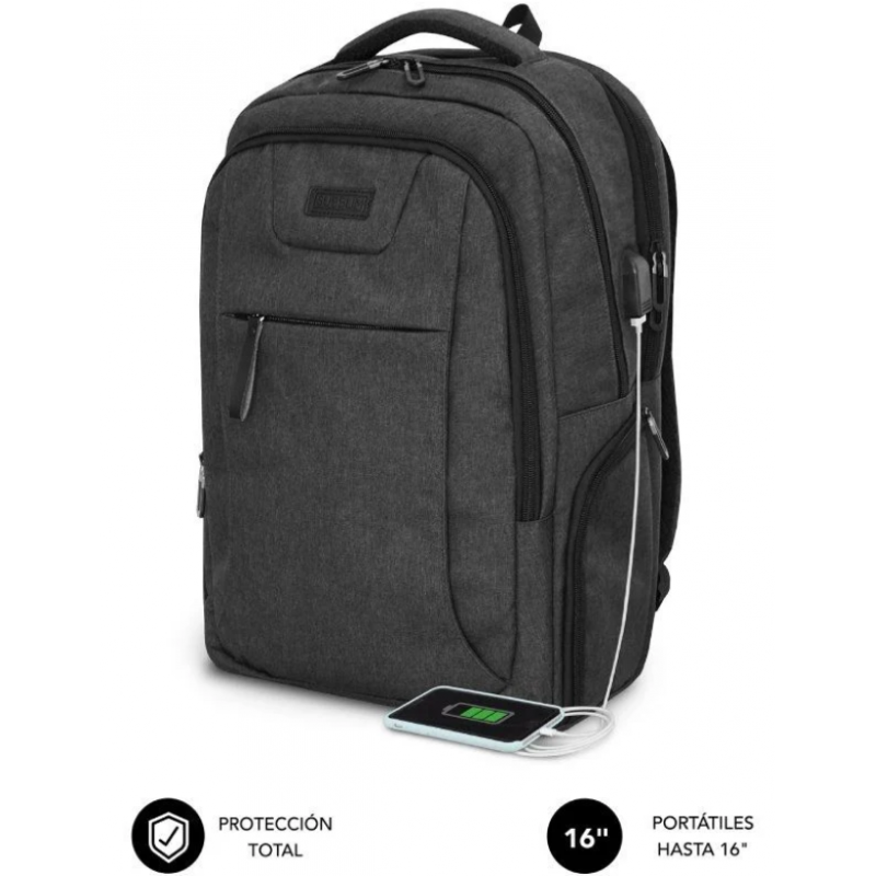 Mochila para Portátil hasta 16" Subblim Professional Air Padding Backpack Puerto USB