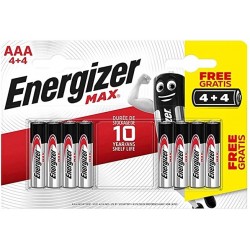 Pila AAA Energizer Max LR03 Pack de 8 Unidades