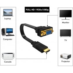 Adaptador de Vídeo HDMI Macho a VGA Hembra de 0,15m Ewent EW9869 Negro