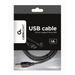 Cable USB AM - MicroUSB BM 1,8m en Ángulo Cablexpert v2