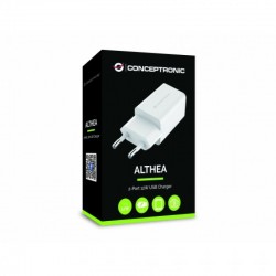 Cargador USB Conceptronic Althea 2x USB 5V 12W Blanco