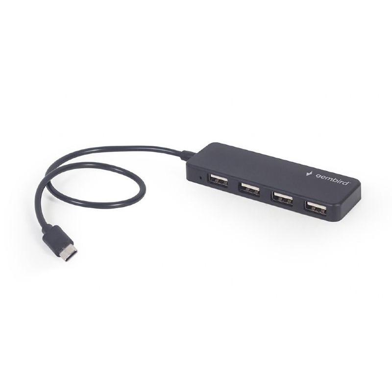 Hub Portátil USB 2.0 de 4 Puertos con Cable Integrado
