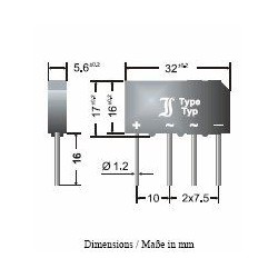 Diodo puente 5A 380V...