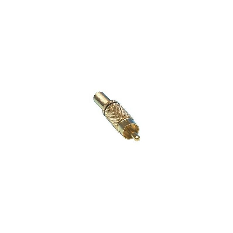 Conector Rca Macho Aereo Dorado Negro 