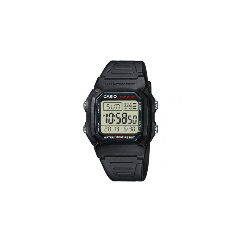 CASIO Reloj Plástico Negro-W-217H-1AVEF, Negro -, Digital