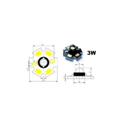Led Star con disipador 3W...