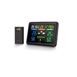 Hama, Reloj Digital para Pared con Radio, indicador de Temperatura y  Humedad (Reloj con Radio DCF) Color Negro.