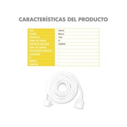 Alargador electrico Schuco 3x1,5mm 10 mts blanco SILVER