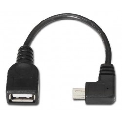 NANOCABLE CABLE USB 2.0 OTG ACODADO TIPO MINI BM-AH NEGRO 15 CM