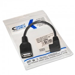 NANOCABLE CABLE USB 2.0 OTG ACODADO TIPO MINI BM-AH NEGRO 15 CM