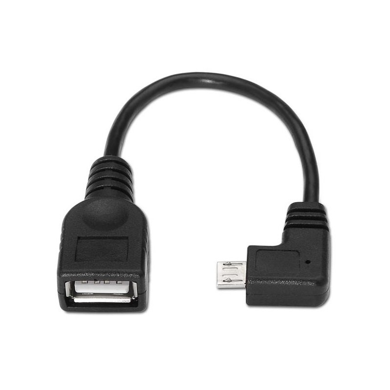 NANOCABLE CABLE OTG ACODADO USB/H A MICRO-USB/M 0.15M
