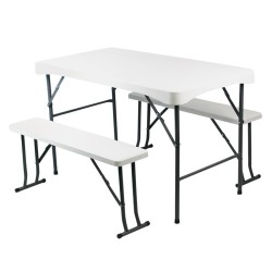 MESA PLEGABLE + 2 BANCOS...
