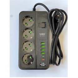 SANDA Regleta 4 Enchufes+...