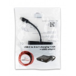Adaptador USB-C a VGA + USB 3.0 + Type C Gembird