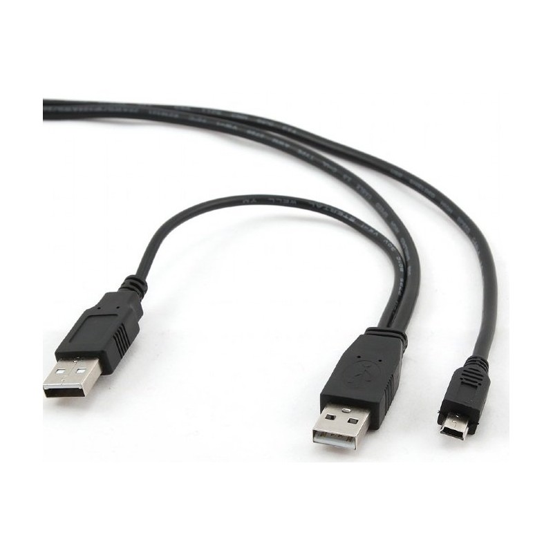 Cable USB AM x2 - MiniUSB M 0,9m Cablexpert