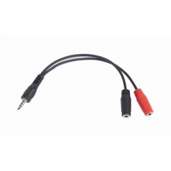 Cable Jack 3,5mm M / Auricular y Micro Cablexpert Negro