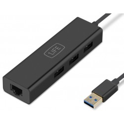 Hub USB 3.0 de 3 Puertos + RJ45 1Life usb:hub 3