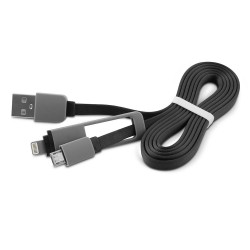 Cable USB AM - Lightning + MicroUSB BM 1m 1Life pa:2in1 flat