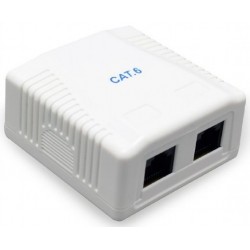 Roseta de Superficie RJ45 UTP Cat.6 Cablexpert Doble