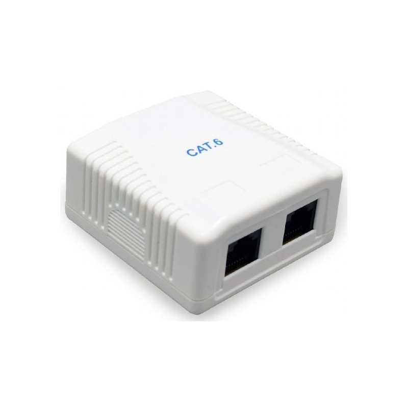 Roseta de Superficie RJ45 UTP Cat.6 Cablexpert Doble